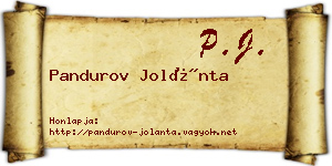 Pandurov Jolánta névjegykártya