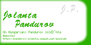 jolanta pandurov business card